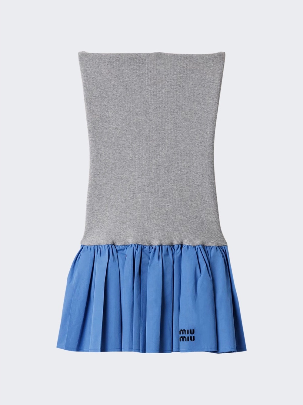 Miu Miu Poplin & Jersey Mini Dress Blue Size 38